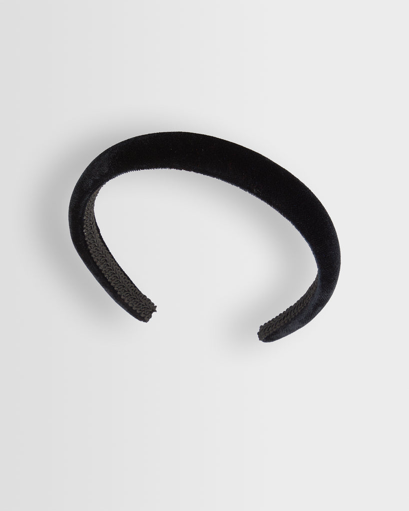 Girls Thick Black Velvet Hairband