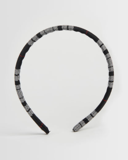 Girls White/Black Winter Alice Band