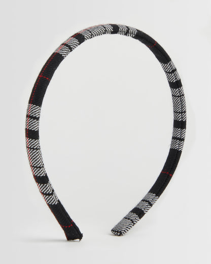Girls White/Black Winter Alice Band