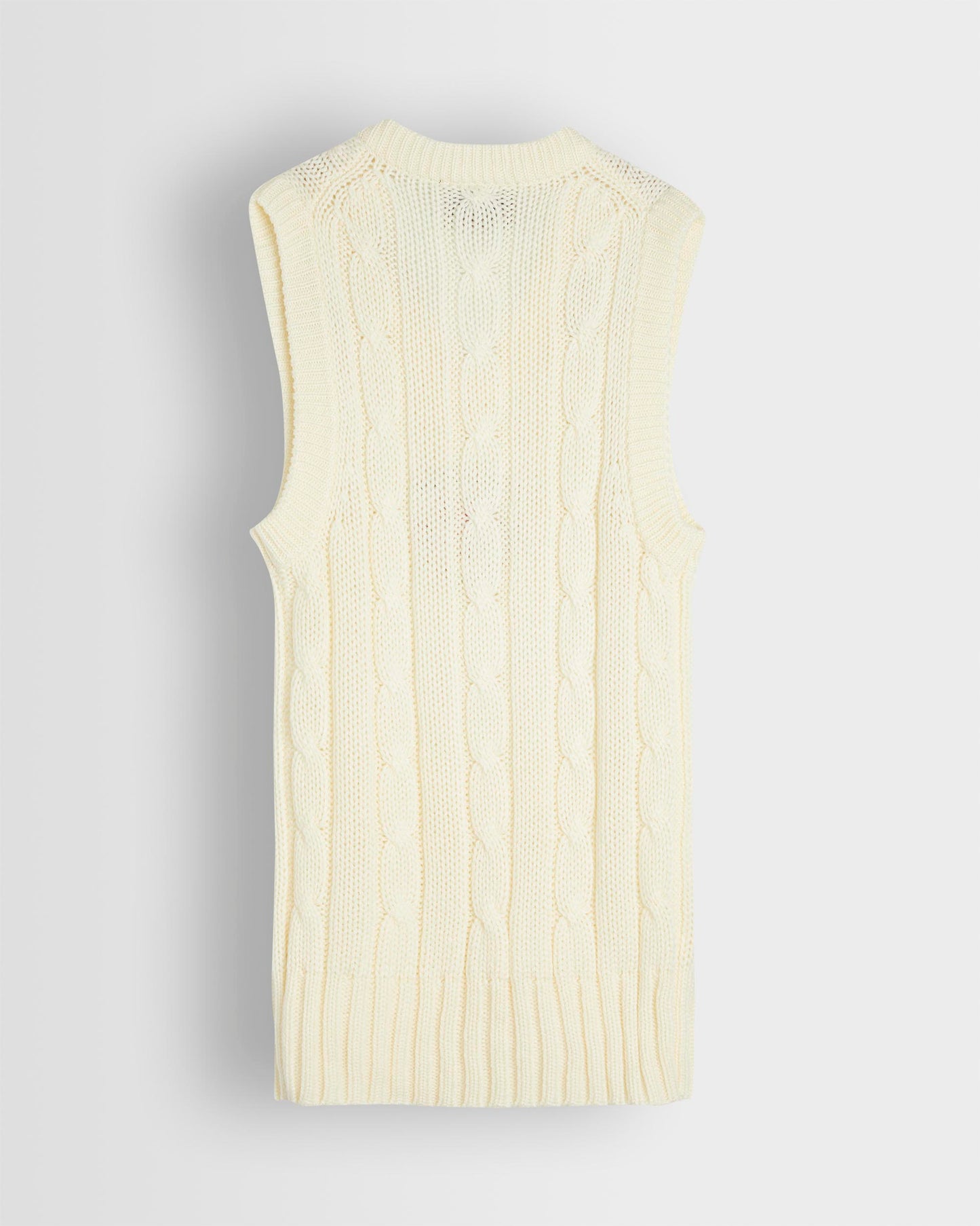 Unisex White Sleeveless Cricket Sweater