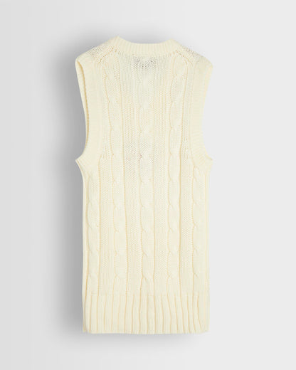 Unisex White Sleeveless Cricket Sweater