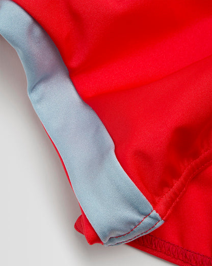 Girls Red-Grey Swimming Costume