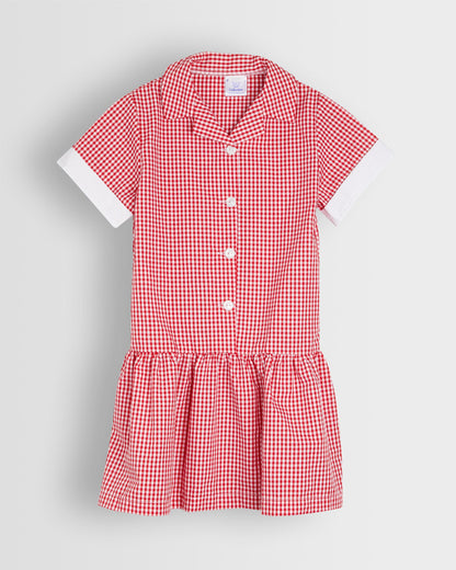 Girls Red-White Summer Dress