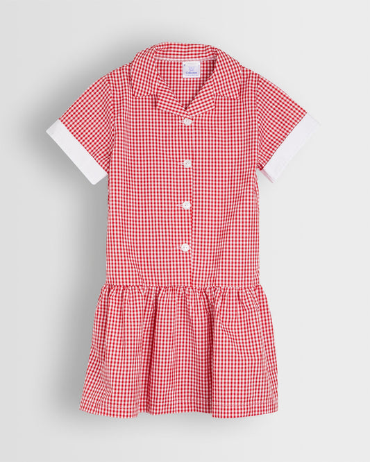 Girls Red-White Summer Dress