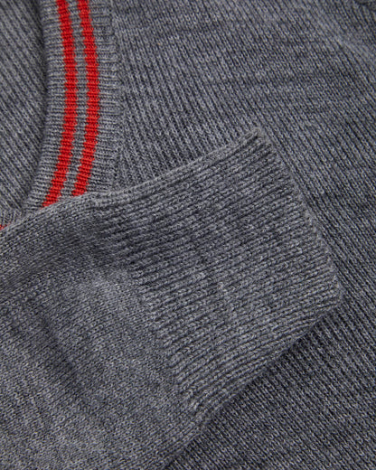 Unisex Grey Jumper with Red Trim