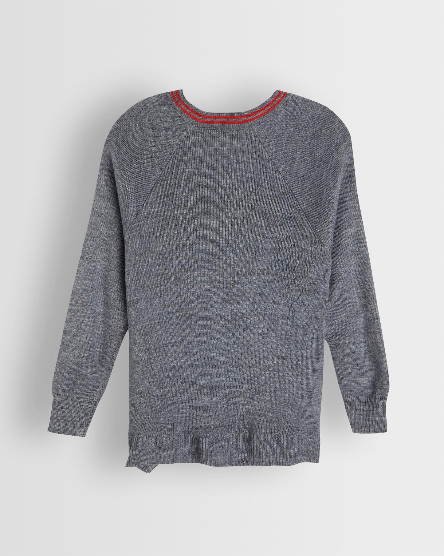 Unisex Grey Jumper with Red Trim