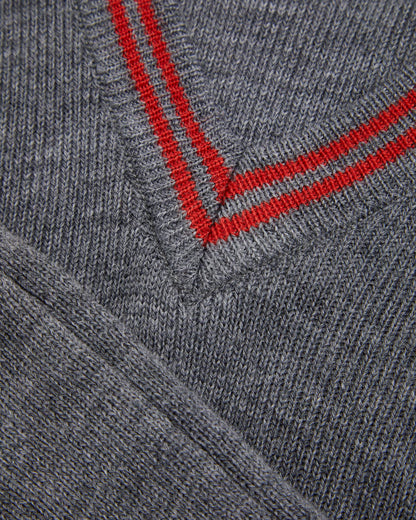 Unisex Grey Jumper with Red Trim