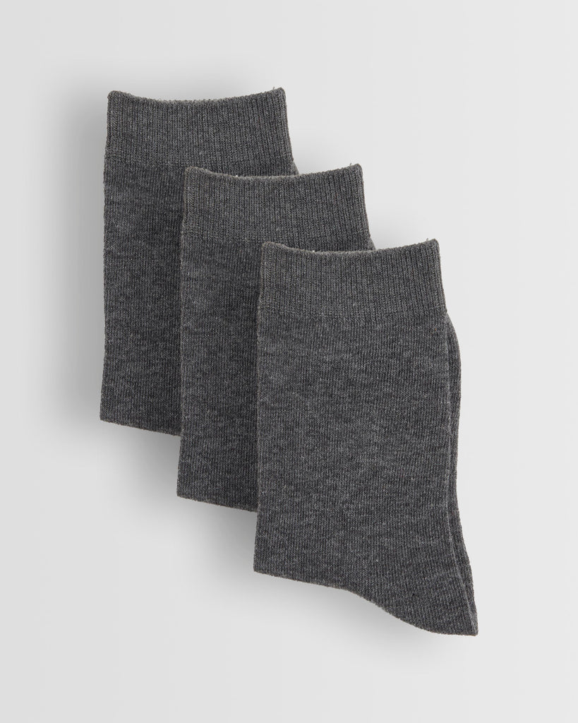 Girls Grey Ankle Socks- Pack of 3