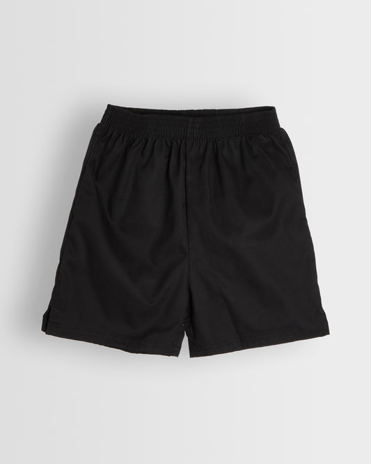 Boys Black Games Shorts with Elastic Waist