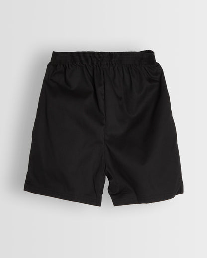 Boys Black Games Shorts with Elastic Waist