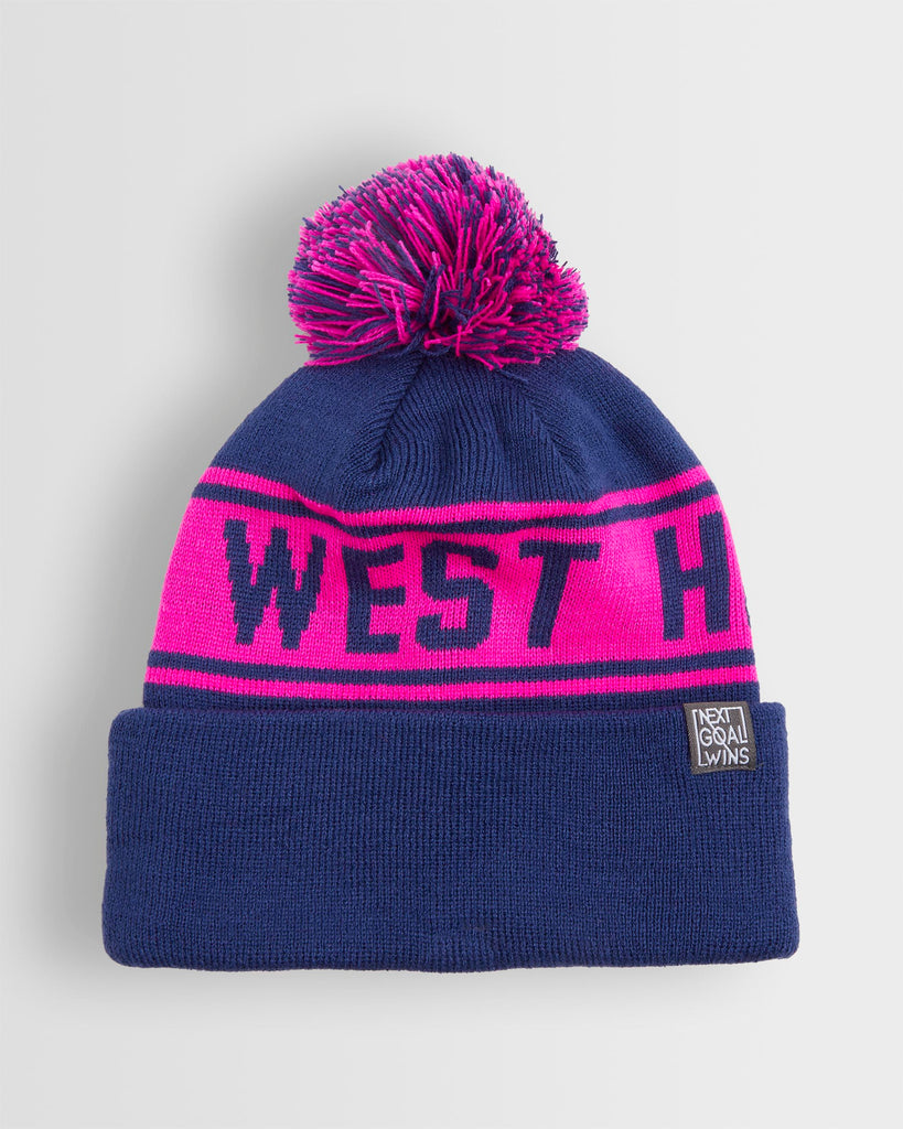 Navy/Pink Bobble Hat