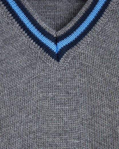 Boys Grey V Neck Jumper