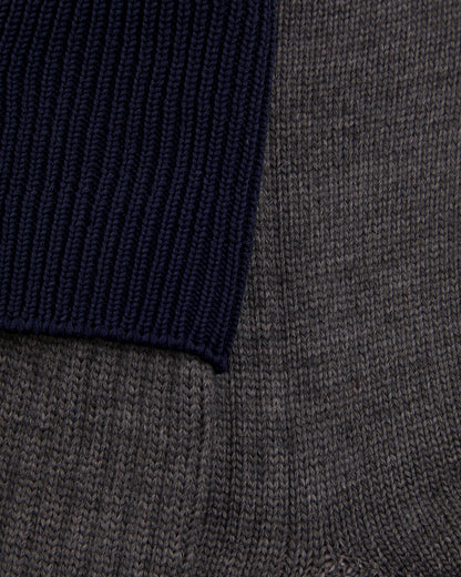 Boys Grey Long Sock with Navy Tot