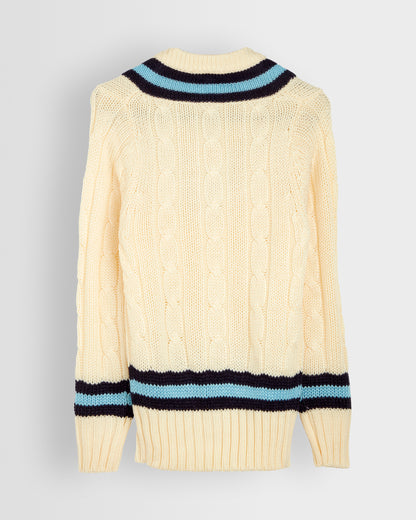 Boys White Cricket Sweater