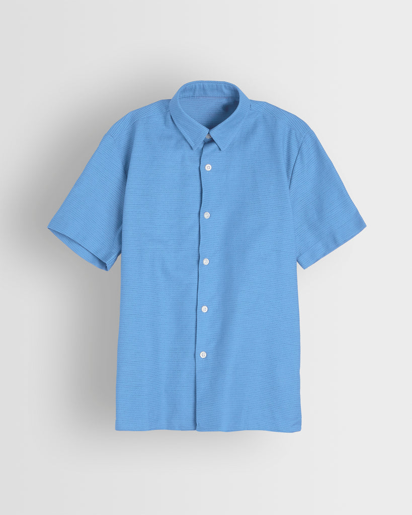 Boys Sky Blue Cellular Shirt