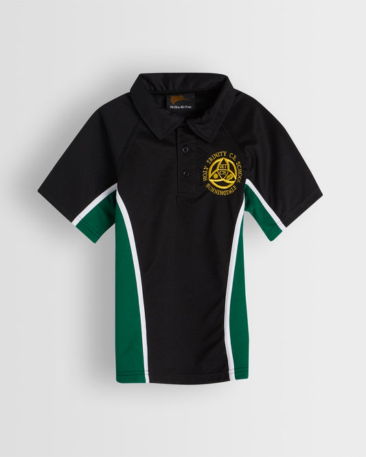 Unisex Black-Green PE Polo Shirt