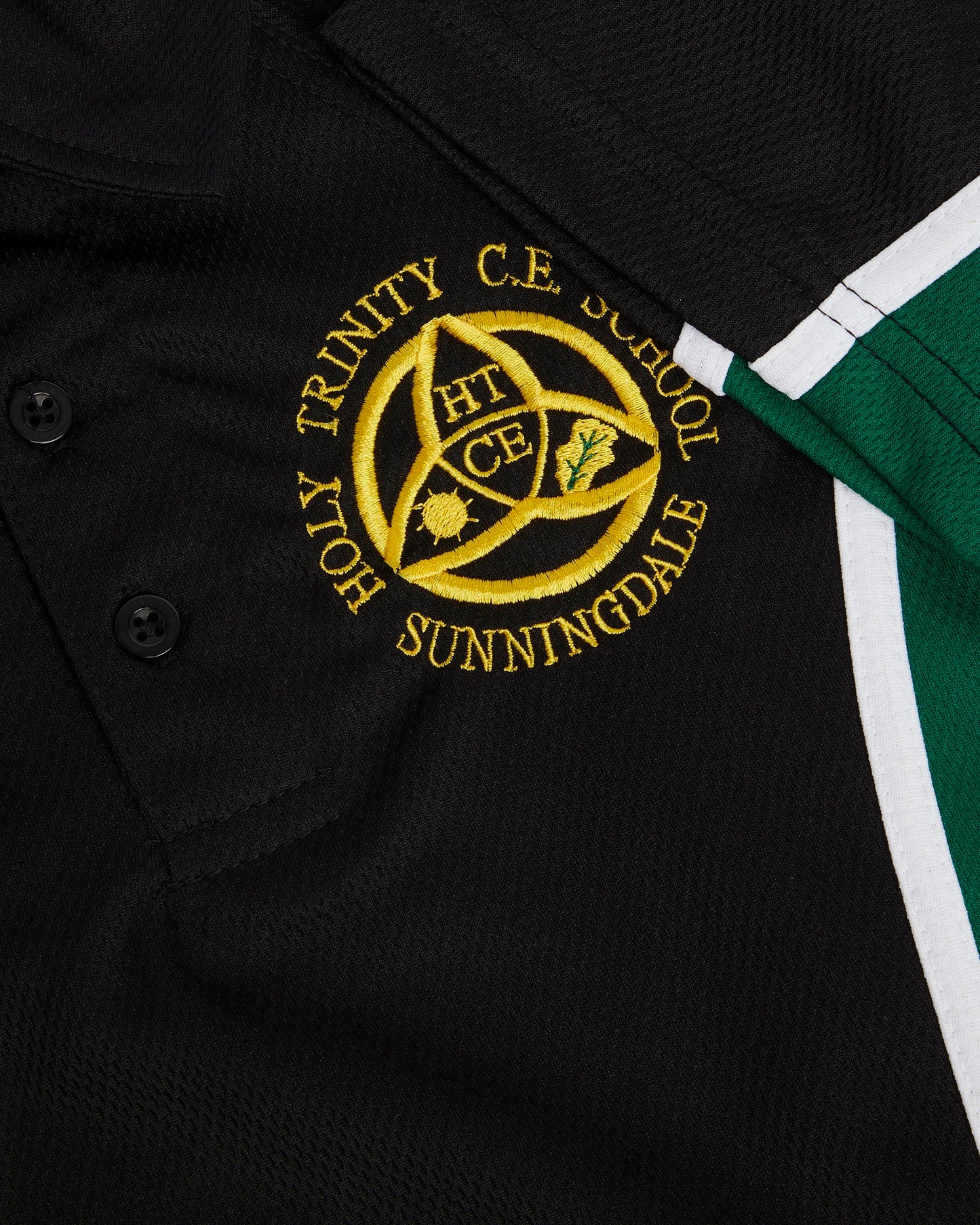 Unisex Black-Green PE Polo Shirt