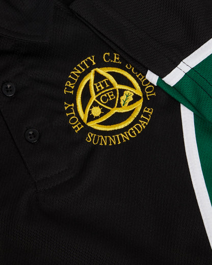 Unisex Black-Green PE Polo Shirt