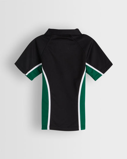 Unisex Black-Green PE Polo Shirt