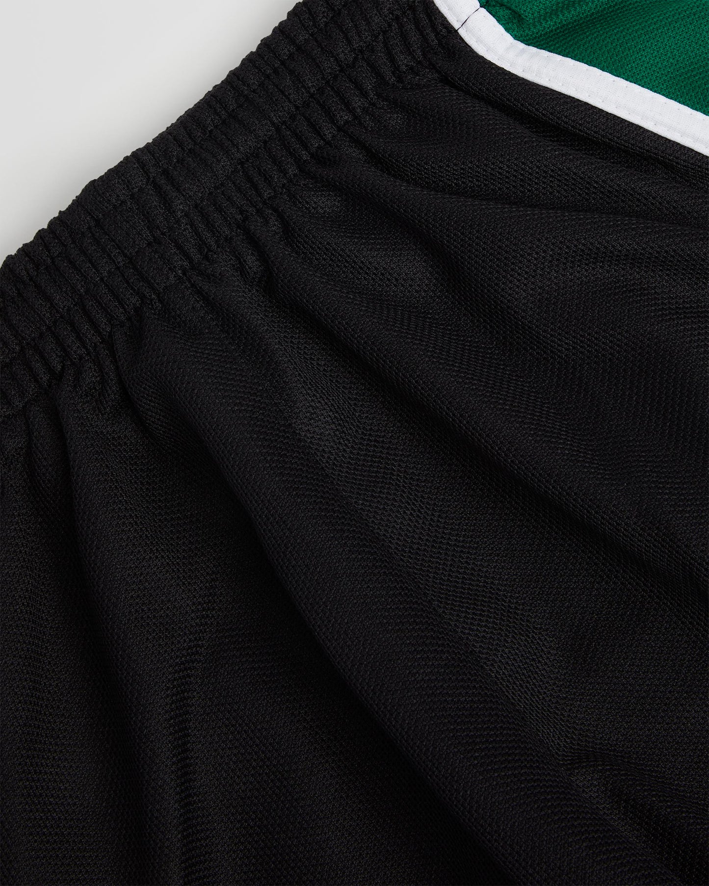Unisex Black-Green PE Shorts