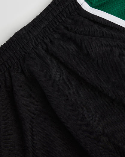 Unisex Black-Green PE Shorts