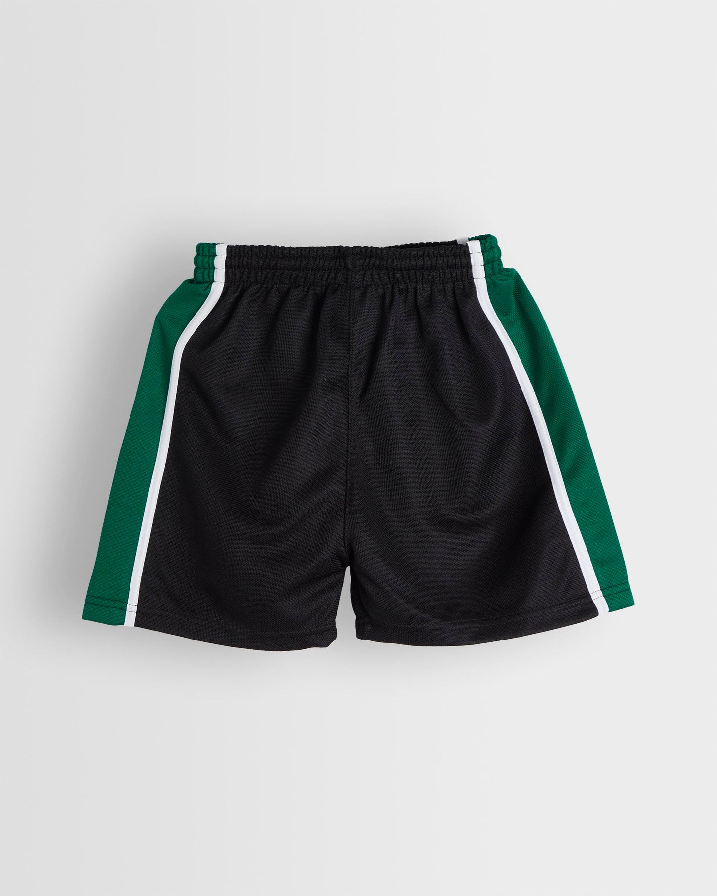 Unisex Black-Green PE Shorts