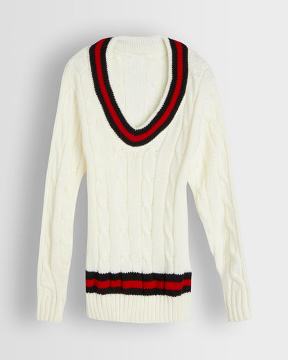 Unisex Cream Cricket Jumper