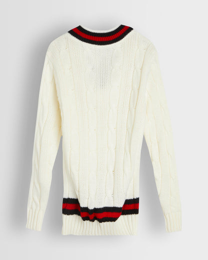 Unisex Cream Cricket Jumper