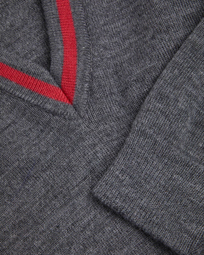 Unisex Grey V Neck Pullover