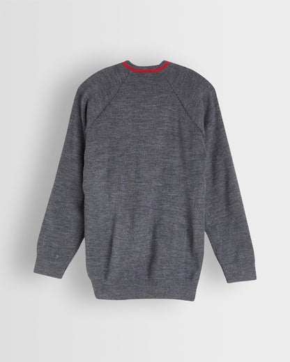 Unisex Grey V Neck Pullover