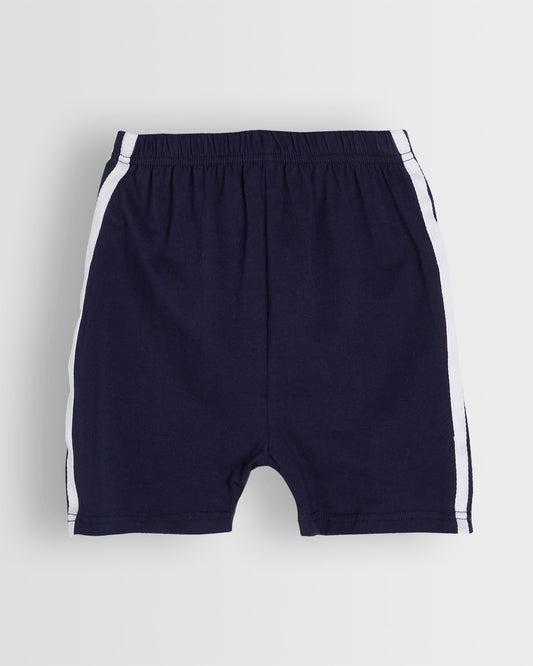 Navy PE-Gym Shorts with White Stripe