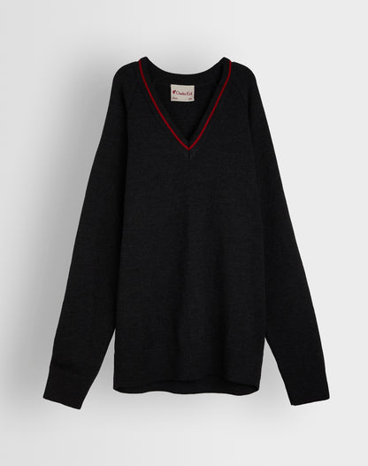 Charcoal Grey V Neck Jumper
