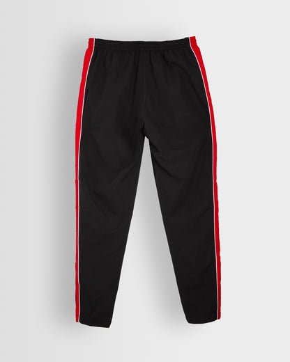 Black/Red Tapered Track Pants