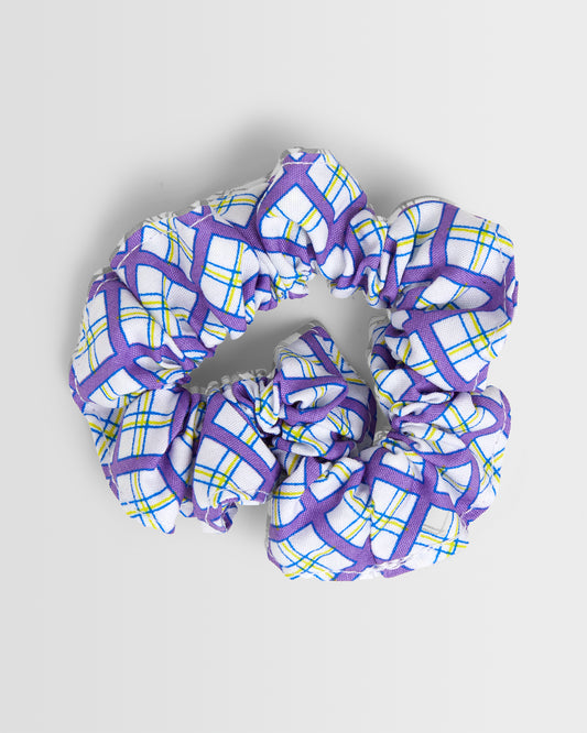 White/Purple/Green Summer Scrunchie