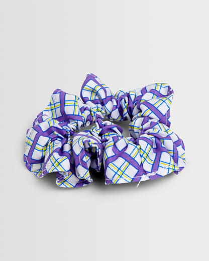 White/Purple/Green Summer Scrunchie