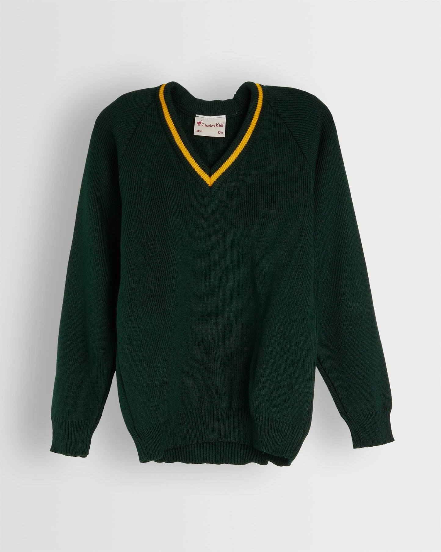 Unisex Green V Neck Jumper