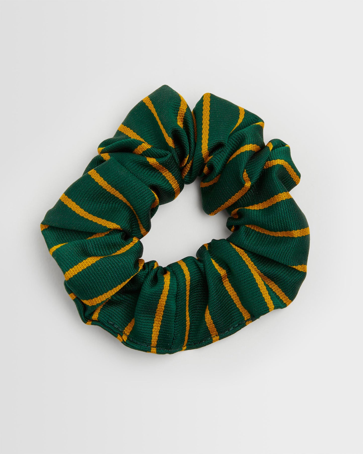 Girls Green/Gold Striped Scrunchie