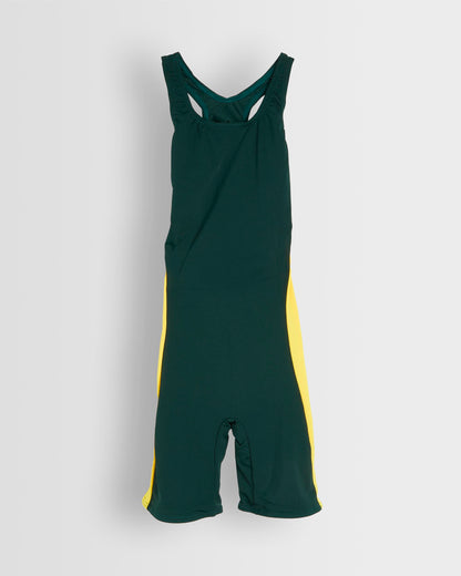 Girls Green-Yellow Swimming Costume