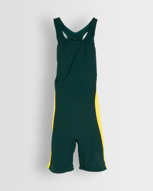 Girls Green-Yellow Swimming Costume