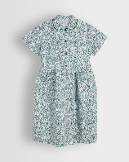 Girls Green-White Ivy Summer Dress