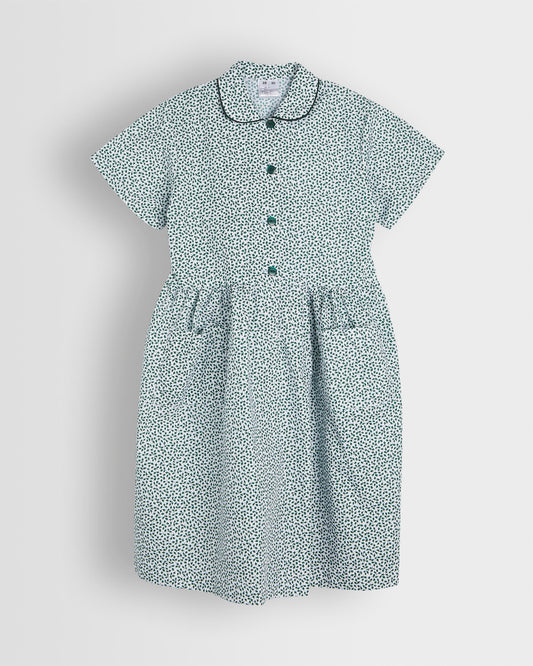 Girls Green-White Ivy Summer Dress