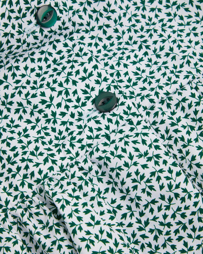 Girls Green-White Ivy Summer Dress