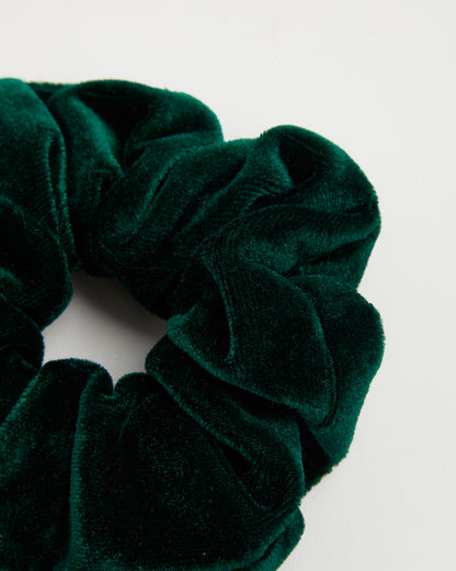 Girls Green Velvet Scrunchie- Pack of 2