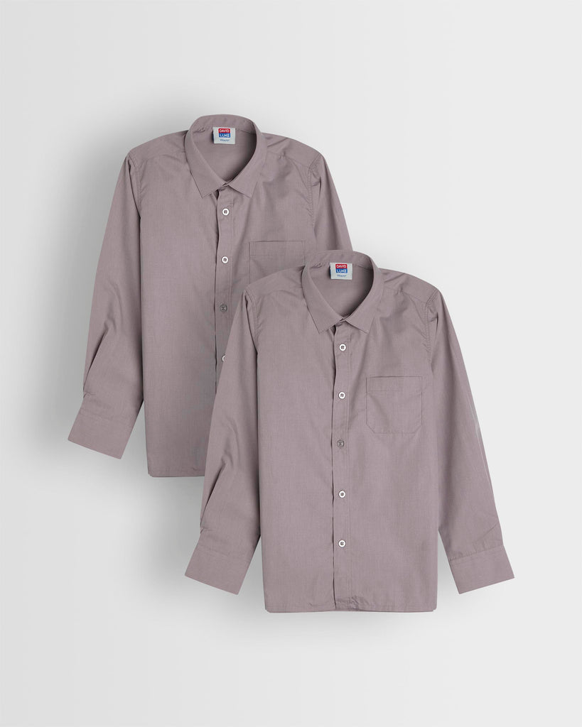 Unisex Grey Long Sleeve Shirt- Pack of 2