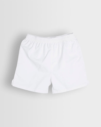 Unisex White PE Shorts