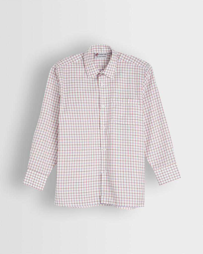 Boys Tattersall Checked Long Sleeved Shirt