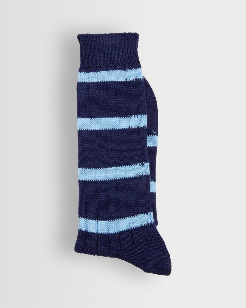 Navy/Blue Striped Dad Socks