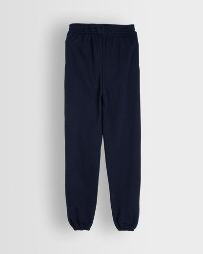 French Navy Elasticated Hem Jog Pants Back