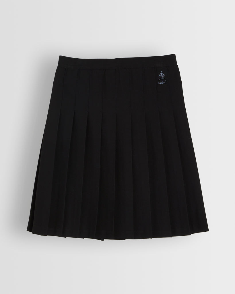 Black Pleated Skirt with Logo