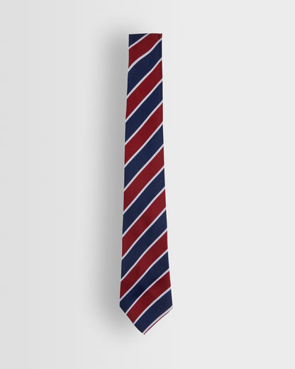 Boys Navy-Maroon-White Tie
